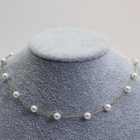 Gold Pearl Necklace