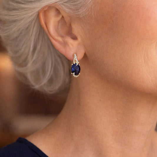 Royal Midnight Drop Sapphire Earrings
