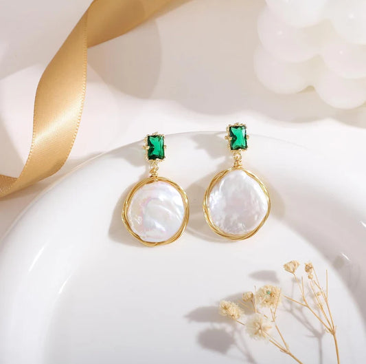 Vintage Red Glass Barroque Pearl Earrings