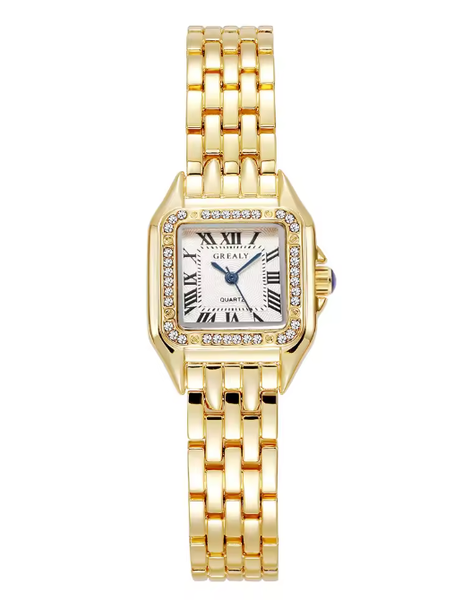 Luxury Square Simple Rhinestone Wristwatch