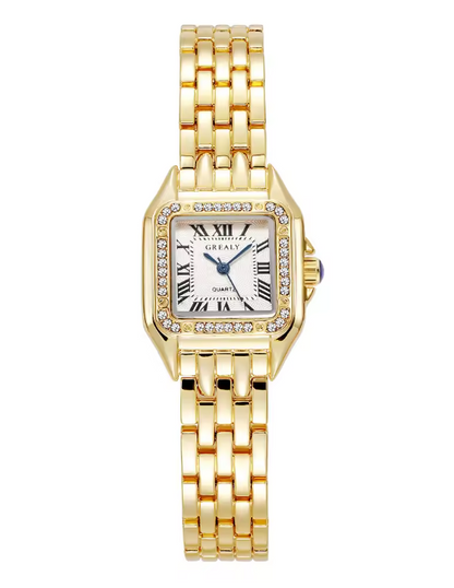 Luxury Square Simple Rhinestone Wristwatch