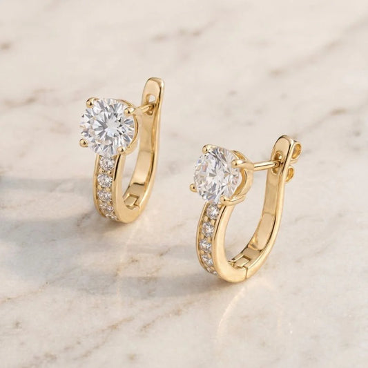 Gold Elegant Huggie Earrings