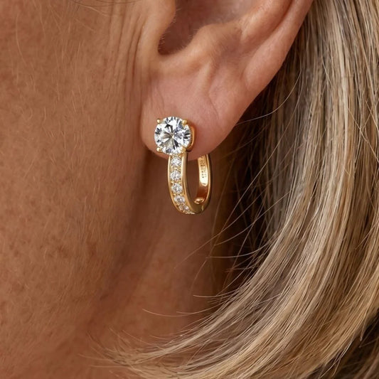 Gold Elegant Huggie Earrings
