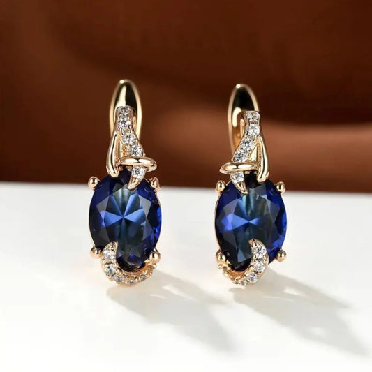Royal Midnight Drop Sapphire Earrings