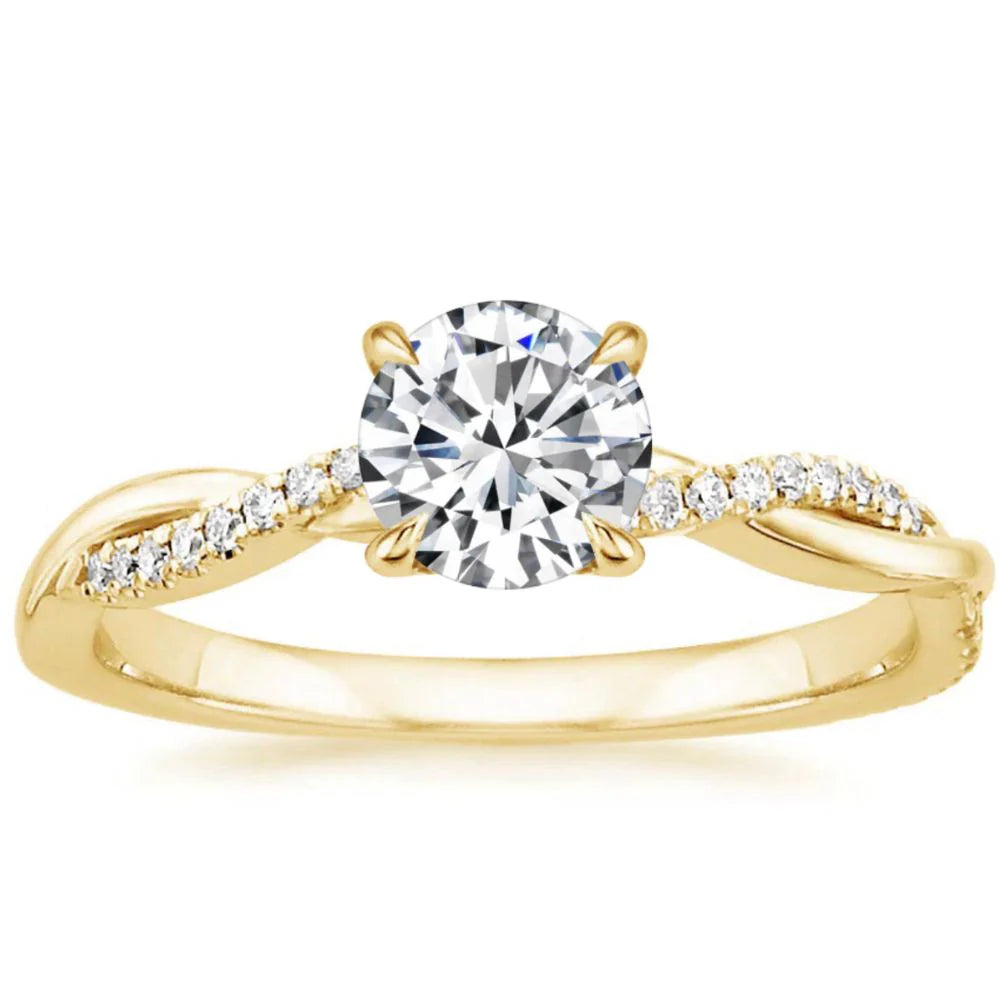 Jane Twisted Gold Diamond Ring
