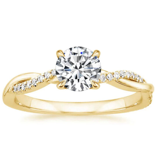 Jane Twisted Gold Diamond Ring