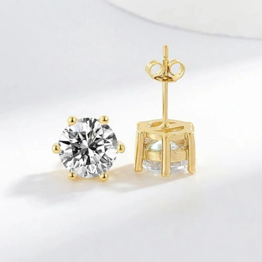 Tera Gold Diamond Stud Earrings